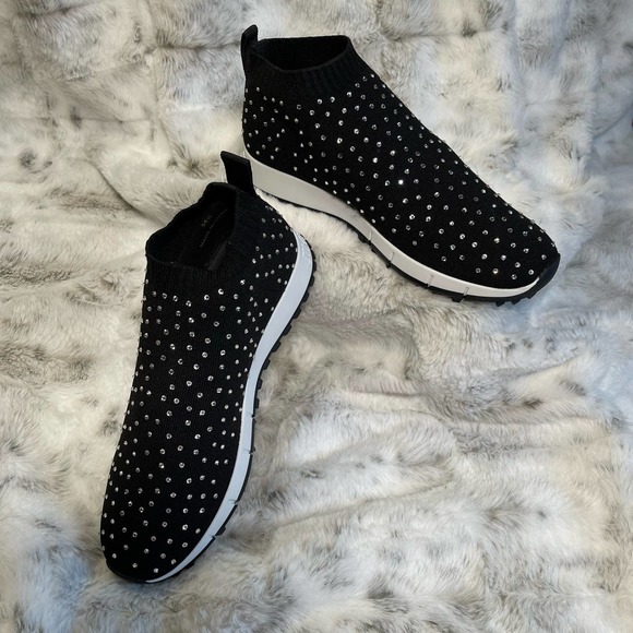 Jimmy Choo Shoes - Jimmy Choo Norway Sock Sneaker w/ Hotfix Crystals